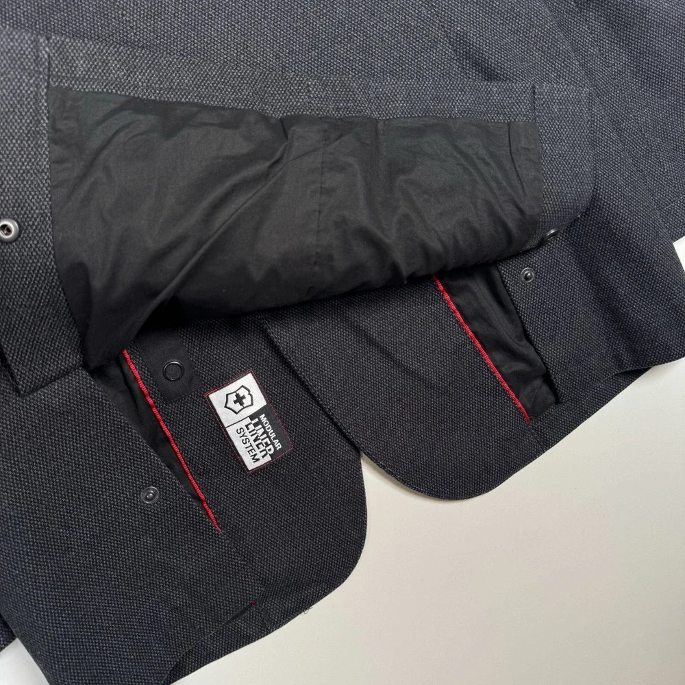 VICTORINOX Blazer Jacket Utility Dark Gray Cotton - Men's Small